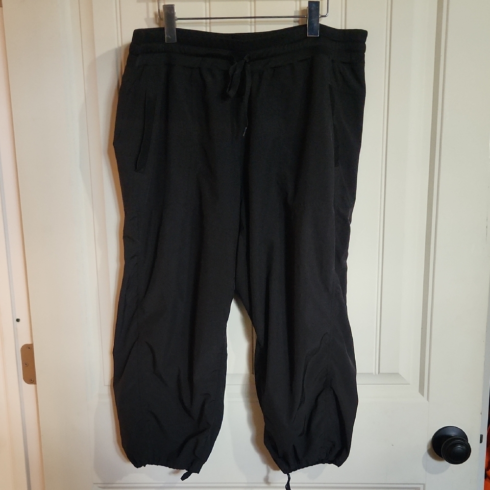 Ladies's Black Drawstring Pants Plus Size
